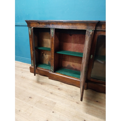 908 - 19th C. rosewood credenza with two glass doors and one central blind door {105 cm H x 176 cm W x 37 ... 