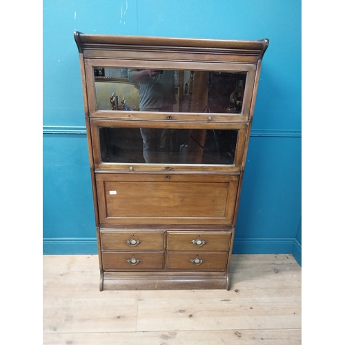 911 - 1940s mahogany stacking bookcase {152 cm H x 87 cm W x 37 cm D}.