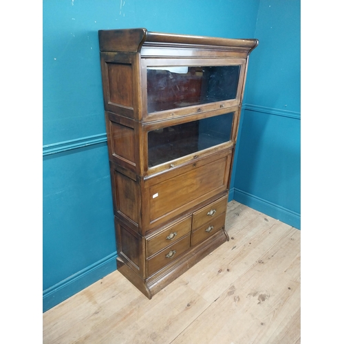 911 - 1940s mahogany stacking bookcase {152 cm H x 87 cm W x 37 cm D}.