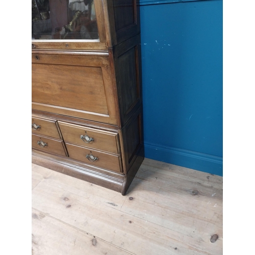 911 - 1940s mahogany stacking bookcase {152 cm H x 87 cm W x 37 cm D}.