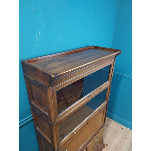 911 - 1940s mahogany stacking bookcase {152 cm H x 87 cm W x 37 cm D}.