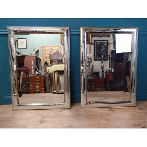 912 - Pair of decorative wall mirrors {107 cm H x 76 cm W].