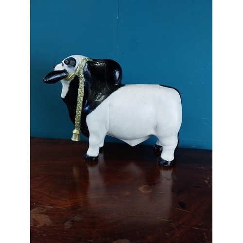 913 - Resin model of a Bull {25 cm H x 33 cm W x 17 cm D}.