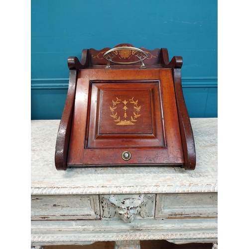 926 - Arts and Crafts mahogany coal box {32 cm H x 35 cm W x 50 cm D}.