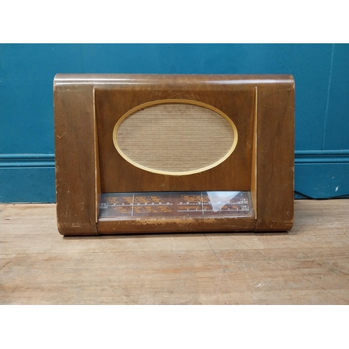 933 - 1950s His Masters Voice radio {34 cm H x 50 cm W x 32 cm D}.