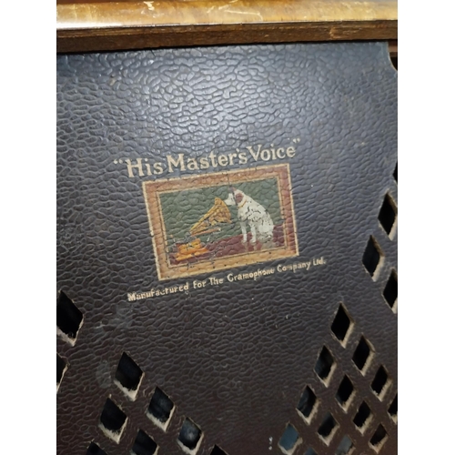 933 - 1950s His Masters Voice radio {34 cm H x 50 cm W x 32 cm D}.