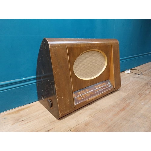 933 - 1950s His Masters Voice radio {34 cm H x 50 cm W x 32 cm D}.