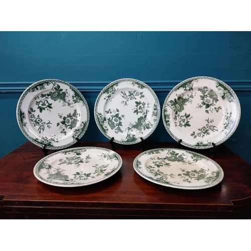 943 - Set of five first period Belleek ceramic plates {27 cm Dia.}.