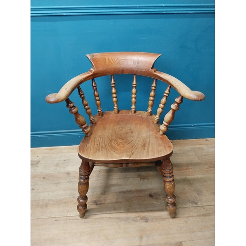 954 - 19th C. ash and elm smoker's bow. {77 cm H x 70 cm W x 56 cm D}.