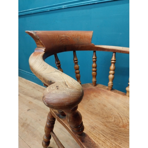 954 - 19th C. ash and elm smoker's bow. {77 cm H x 70 cm W x 56 cm D}.