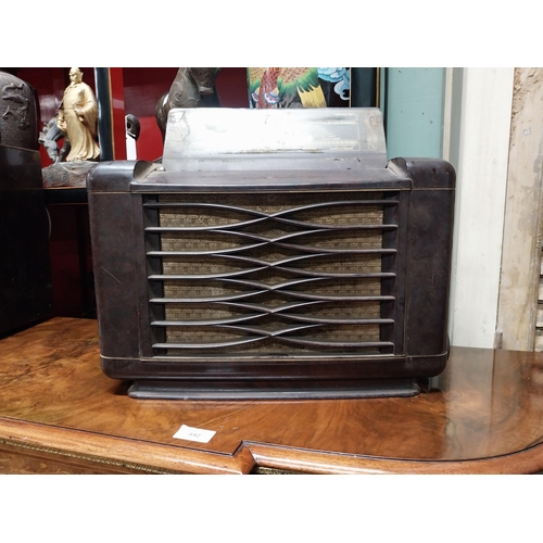 961 - Two 1940s Philips Bakelite radios {34 cm H x 53 cm W x 23 cm D and 36 cm H x 43 cm W x 21 cm D}.