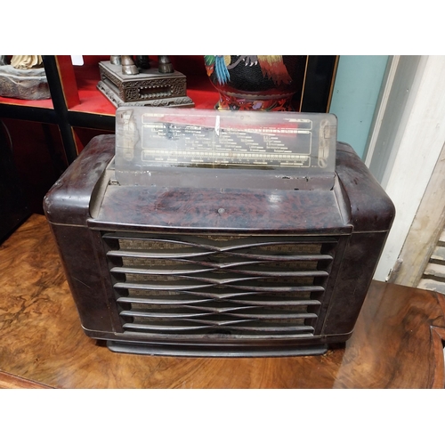 961 - Two 1940s Philips Bakelite radios {34 cm H x 53 cm W x 23 cm D and 36 cm H x 43 cm W x 21 cm D}.