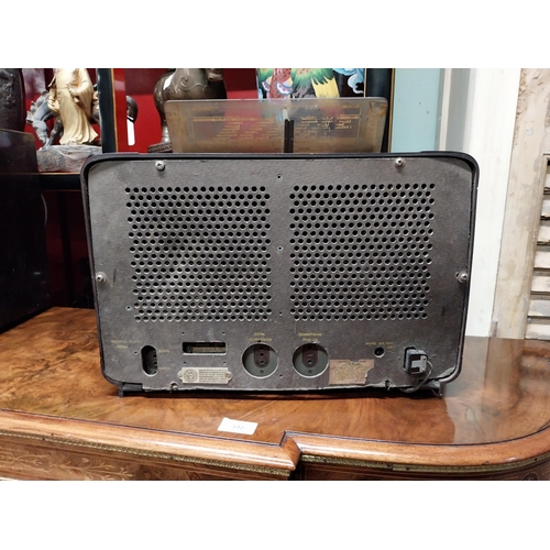 961 - Two 1940s Philips Bakelite radios {34 cm H x 53 cm W x 23 cm D and 36 cm H x 43 cm W x 21 cm D}.