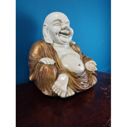 963 - Resin model of a Buddha {26 cm H x 28 cm W x 22 cm D}.