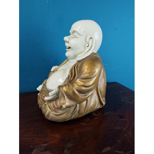 963 - Resin model of a Buddha {26 cm H x 28 cm W x 22 cm D}.