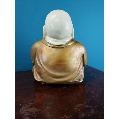 963 - Resin model of a Buddha {26 cm H x 28 cm W x 22 cm D}.