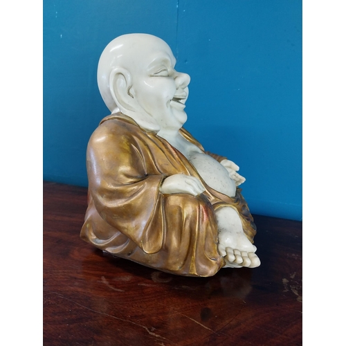 963 - Resin model of a Buddha {26 cm H x 28 cm W x 22 cm D}.