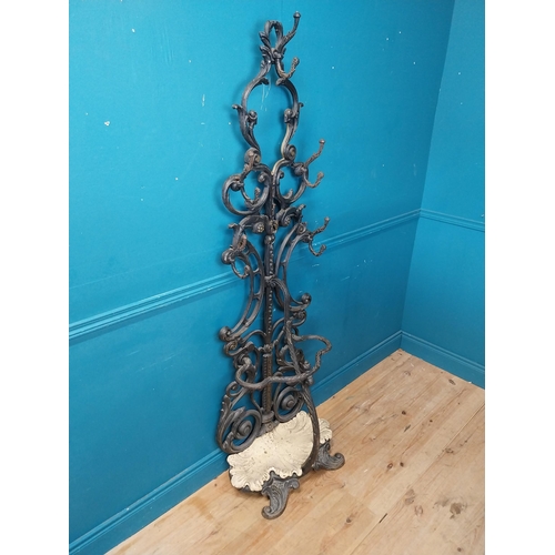 976 - Decorative 19th C. cast iron hall stand {190 cm H x 62 cm W x 40 cm D}.