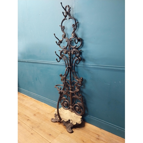 976 - Decorative 19th C. cast iron hall stand {190 cm H x 62 cm W x 40 cm D}.