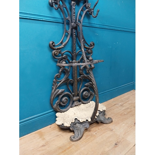 976 - Decorative 19th C. cast iron hall stand {190 cm H x 62 cm W x 40 cm D}.