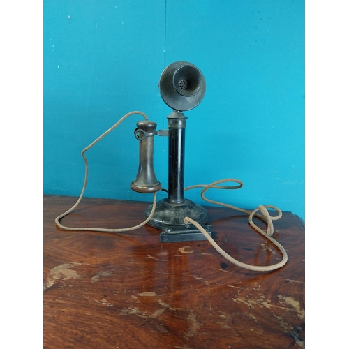 979 - Early 20th C. stick telephone {30 cm H x 17 cm Dia.}.