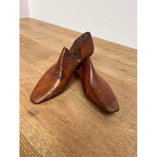 81 - 19th century wooden shoe lasts {L 27cm x  W 10cm }. { not on site for viewing }.