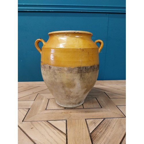 857 - 19th C. French glazed terracotta confit pot {30 cm H x 30 cm Dia.}.