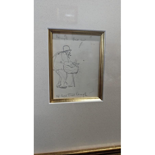 68 - Jack B Yeats Gentleman pencil sketch mounted in frame {picture measurements 11 cm H x 8.5 cm W }.