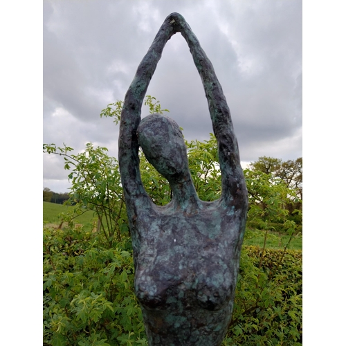 1 - Exceptional quality contemporary bronze sculpture 'The Ballerina' raised on slate plinth {Overall di... 