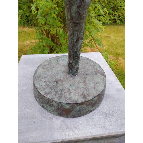 1 - Exceptional quality contemporary bronze sculpture 'The Ballerina' raised on slate plinth {Overall di... 