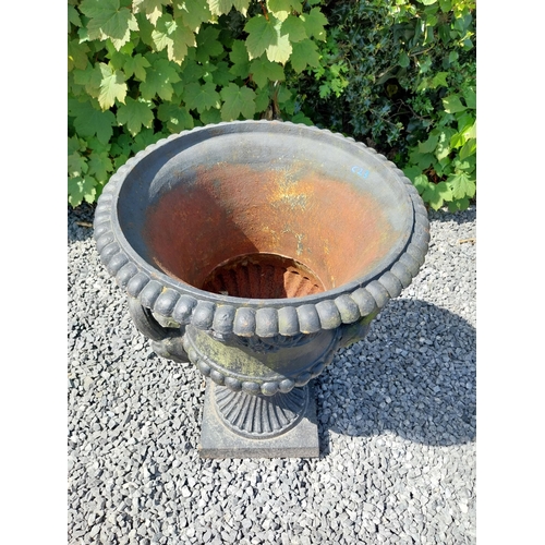 1002 - Good quality French decorative cast iron urn {60 cm H x 47 cm Dia.}.