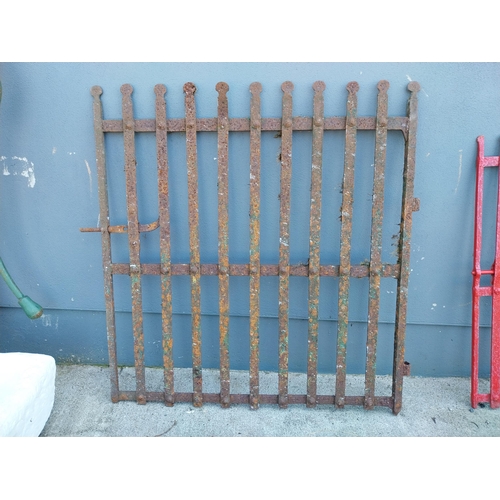 1005 - Early 19th C. hand forged wrought iron garden gate with lollipop design {114 cm H x 106 cm W}.