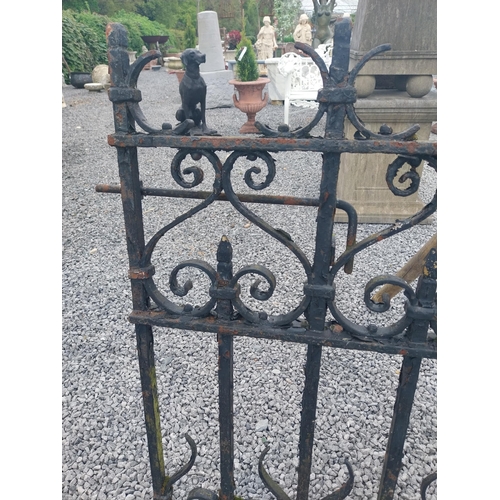 1006 - 19th C. decorative wrought iron garden gate {109 cm H x 117 cm W}.