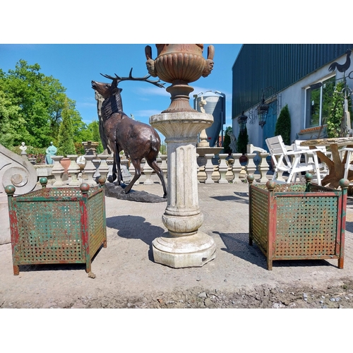 1008 - Pair of 1950s wrought iron planters {50 cm H x 44 cm W x 44 cm D}.