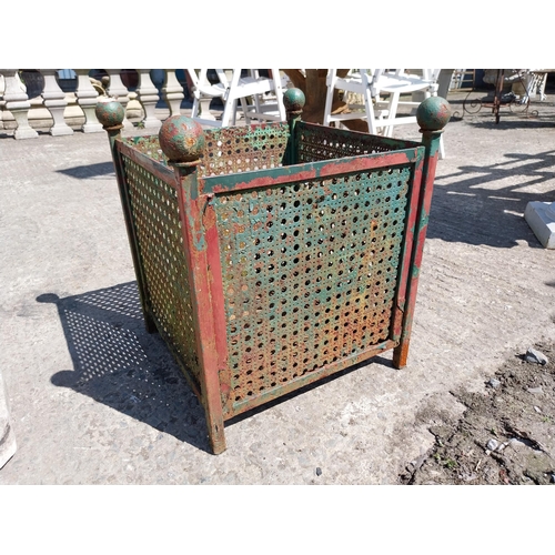 1008 - Pair of 1950s wrought iron planters {50 cm H x 44 cm W x 44 cm D}.