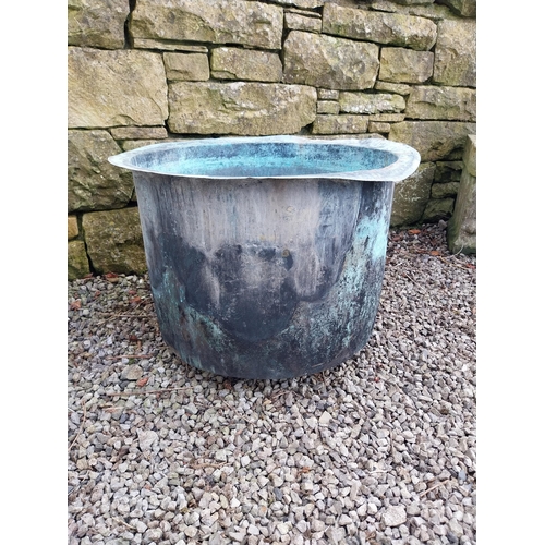 102 - Early 20th C. copper garden planter {40 cm H x 62 cm Dia.}.