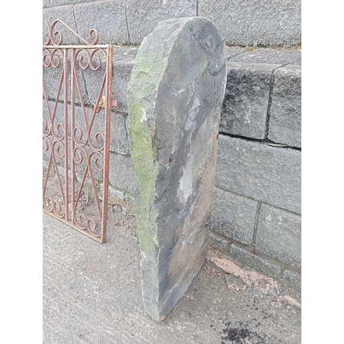 1023 - Reclaimed Victorian cottage sandstone gatepost {H 92cm x W 10cm x D 33cn }.