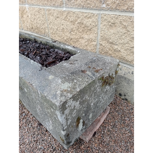 1028 - Stone trough planter {H 25cm x W 90cm x D 34cm }.