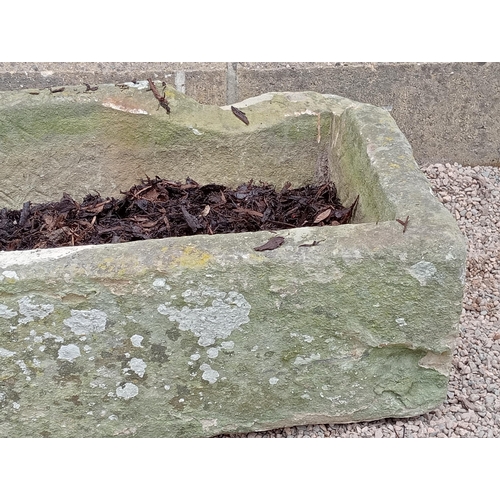 109 - 19th C. stone trough {H 22cm x  W45cm x D 36cm }. (NOT AVAILABLE TO VIEW IN PERSON)