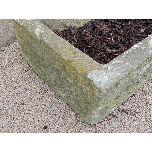 109 - 19th C. stone trough {H 22cm x  W45cm x D 36cm }. (NOT AVAILABLE TO VIEW IN PERSON)