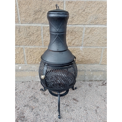 113 - Cast iron Chiminea {H 90cm x Dia 40cm }. (NOT AVAILABLE TO VIEW IN PERSON)