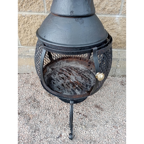 113 - Cast iron Chiminea {H 90cm x Dia 40cm }. (NOT AVAILABLE TO VIEW IN PERSON)