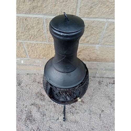 113 - Cast iron Chiminea {H 90cm x Dia 40cm }. (NOT AVAILABLE TO VIEW IN PERSON)