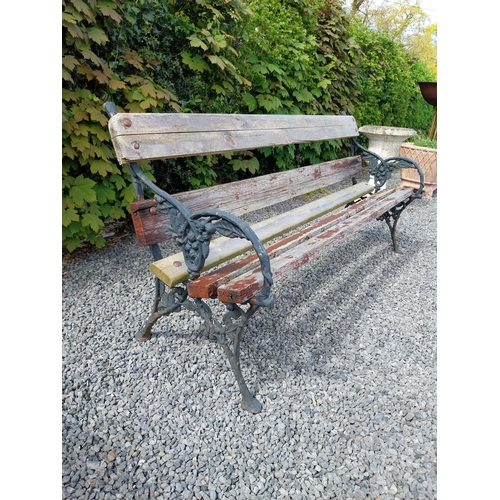 114 - 19th C. cast iron and wooden garden bench {80 cm H x 181 cm W x 56 cm D}.