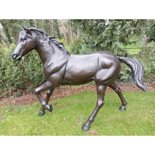 123 - Bronze statue of a Pony {H 150cm x W 190cm x D 60cm}. (NOT AVAILABLE TO VIEW IN PERSON)