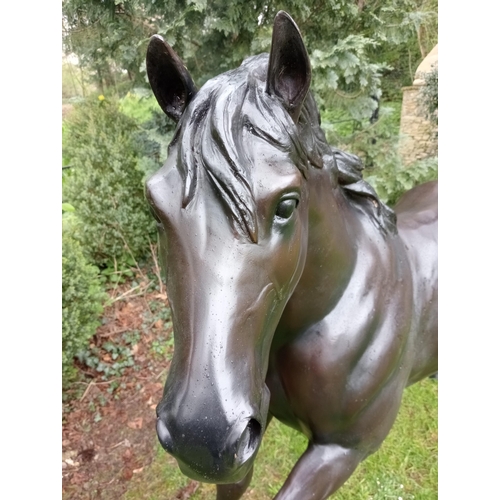 123 - Bronze statue of a Pony {H 150cm x W 190cm x D 60cm}. (NOT AVAILABLE TO VIEW IN PERSON)