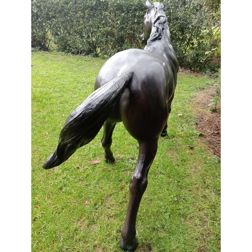 123 - Bronze statue of a Pony {H 150cm x W 190cm x D 60cm}. (NOT AVAILABLE TO VIEW IN PERSON)