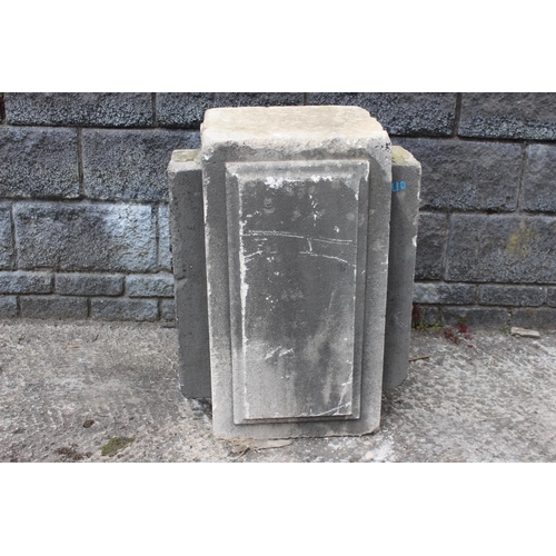 127 - 19th C. sandstone pedestal {H 74cm x W 57cm x D 44cm }.