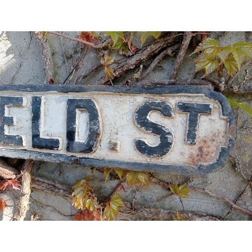 131 - Cast iron Street sign Beaconsfield St {H 13cm x W 102cm }.