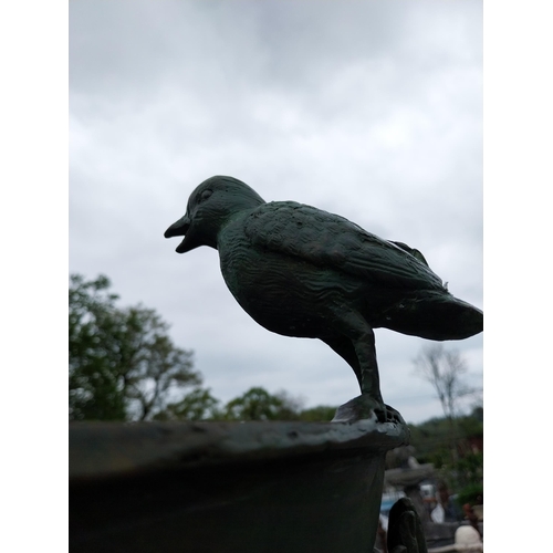 14 - Exceptional quality bronze water feature or bird bath depicting an Art Deco lady raised on slate pli... 